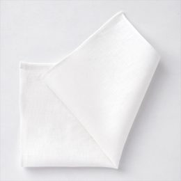 ozie|オジエ　麻ポケットチーフ・CHA-003-WHITE