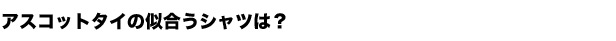 アスコットタイの似合うシャツは？