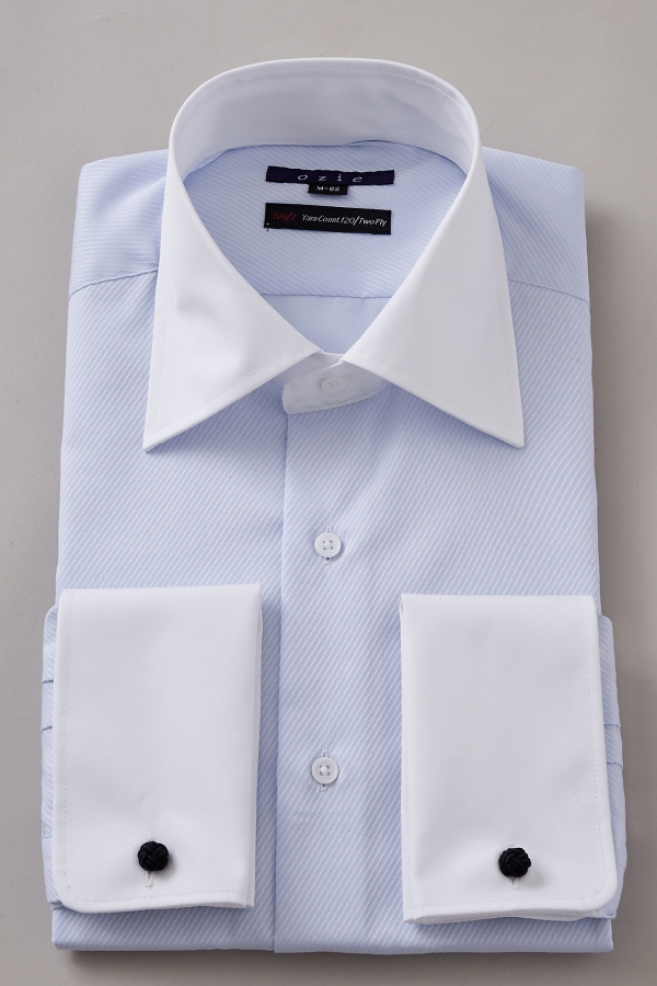 プレミアム感と心地よさの共演 高級1番手双糸使用 ダブルカフスシャツ シャツの専門店 Ozie オジエ