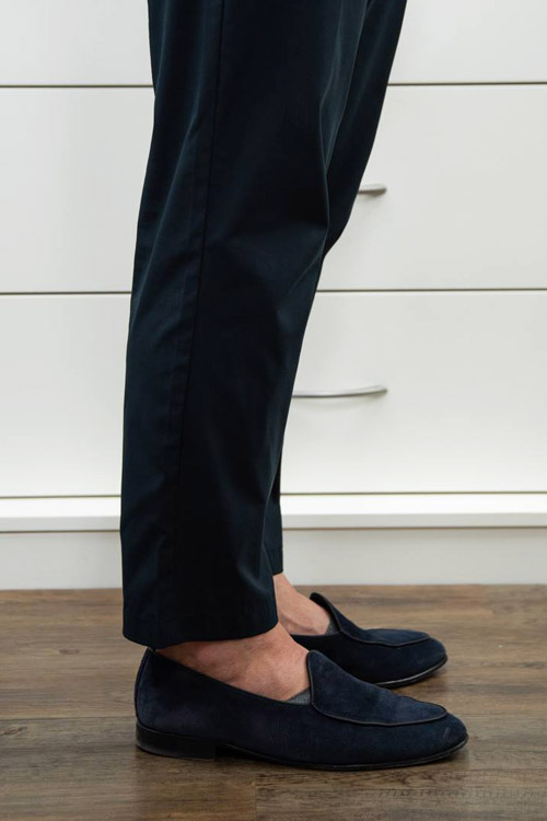 ozie|オジエ　くるぶし丈の裾＋アンクルソックス＋ローファータイプの靴