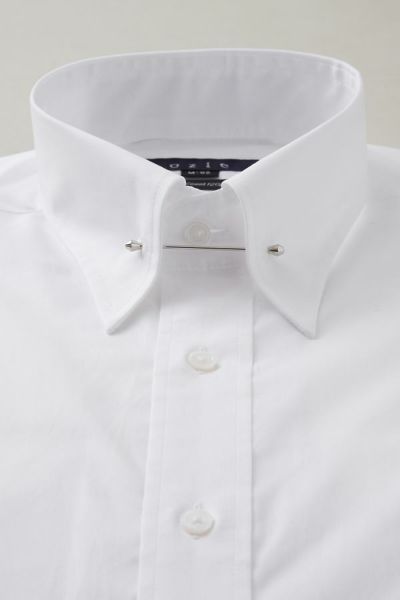 ozie|オジエ　ピンホールカラー白シャツ