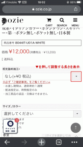 　スマホ裄丈詰めアリの買い物1-500