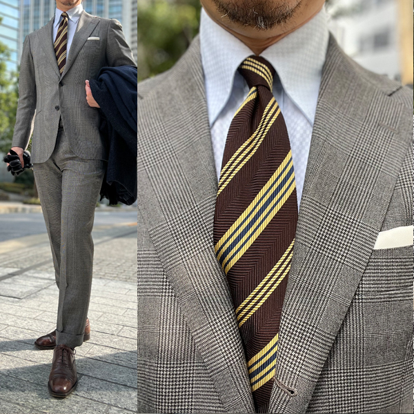 ozie|オジエ　シングルスーツに水色シャツのコーディネート