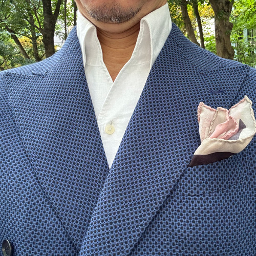 ozie|オジエ　ネイビージャケット+白シャツ+グレーパンツ2