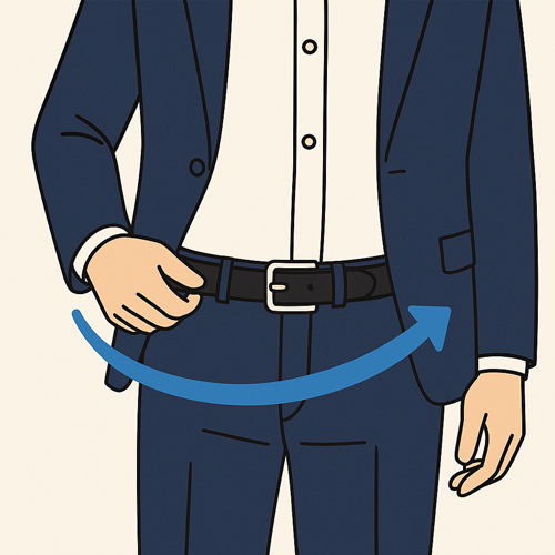 ozie|オジエ　男性のベルトの巻き方=右巻き2