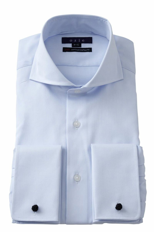 ozie|オジエ　オジエのホリゾンタルカラー・ダブルカフスシャツ