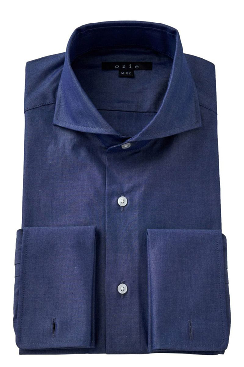 ozie|オジエ デニム調・ダブルカフスシャツ-8006-C11A 1