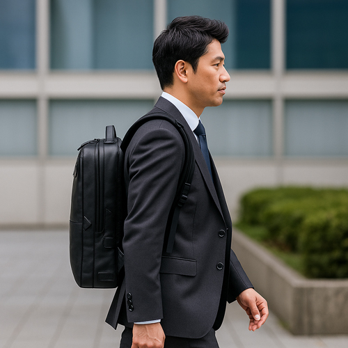 ozie|オジエ ビジネスリュック使用イメージ