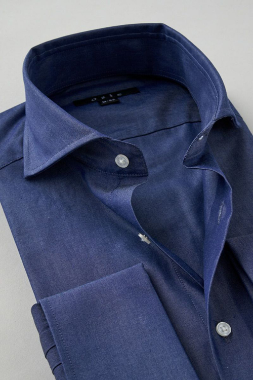 ozie|オジエ デニム調・ダブルカフスシャツ-8006-C11A 2