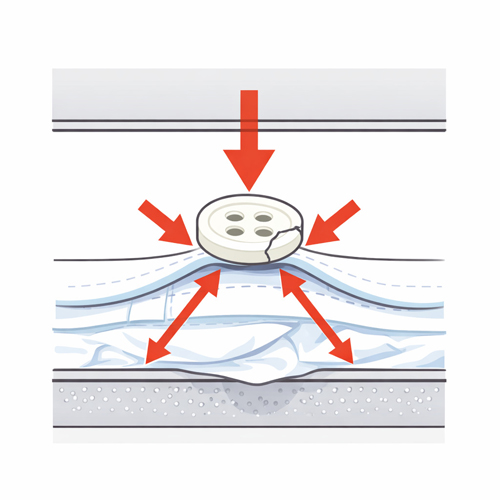 ozie|オジエ　カフス部分のプレス時の圧のかかり方イメージ