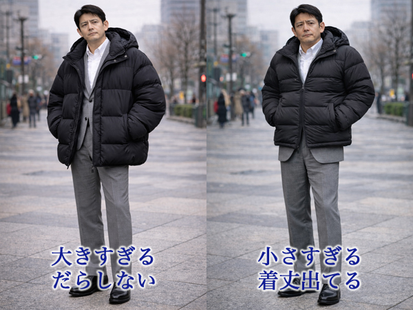 ozie|オジエ　大きすぎる・小さすぎるダウンジャケット