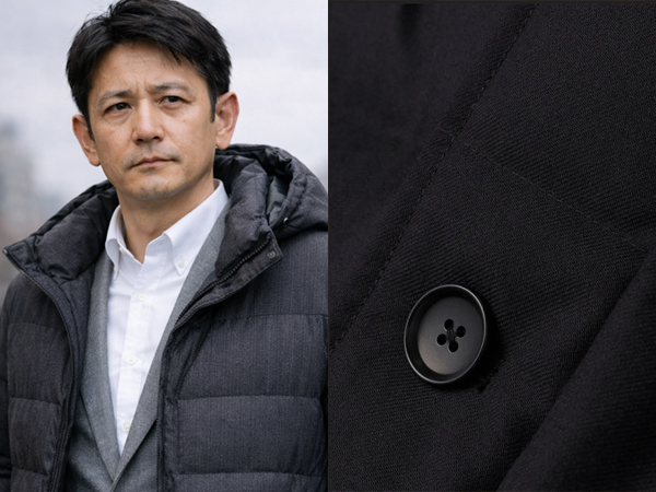 ozie|オジエ　ウール調のマットな質感や、光沢を抑えた高密度ナイロンのダウンジャケット