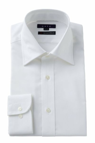 ozie|オジエ　ワイドカラー　白　8023P-B10B-WHITE