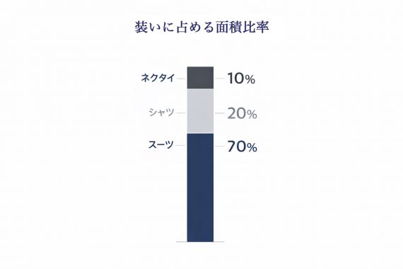 ozie|オジエ　ビジネススタイルの柄の面積比率