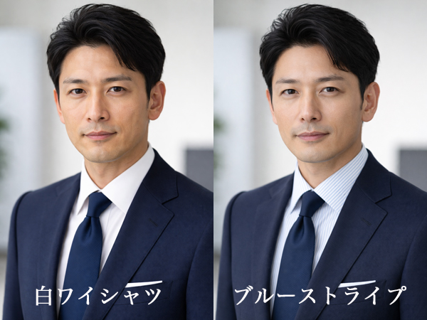 ozie|オジエ 白ワイシャツと柄ワイシャツ