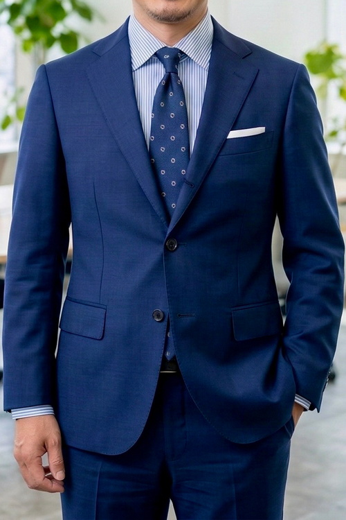 ozie|オジエ　細いストライプシャツｘ小紋ネクタイ