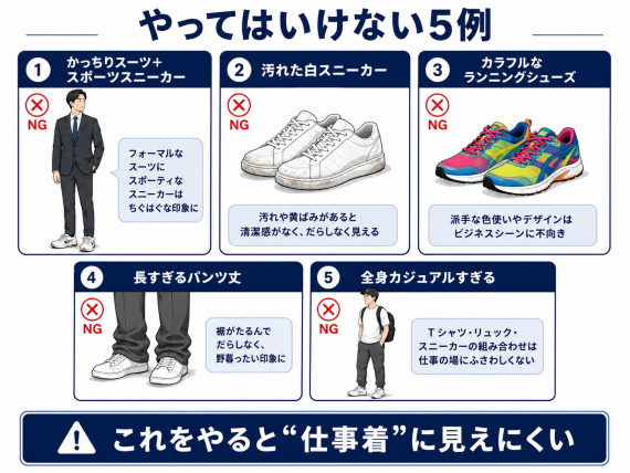 ozie|オジエ ビジネススニーカーのやってはいけないこと