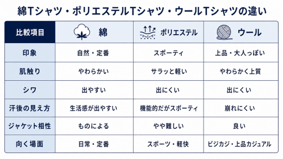 ozie|オジエ Tシャツで使われる素材特徴の違い