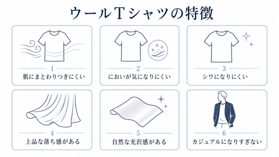 ozie|オジエ ウールTシャツの特徴