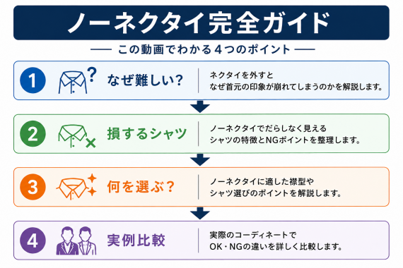 ozie|オジエ この動画でわかるノーネクタイで失敗しない4つのポイント