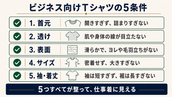 ozie|オジエ ビジネス向きTシャツの5条件