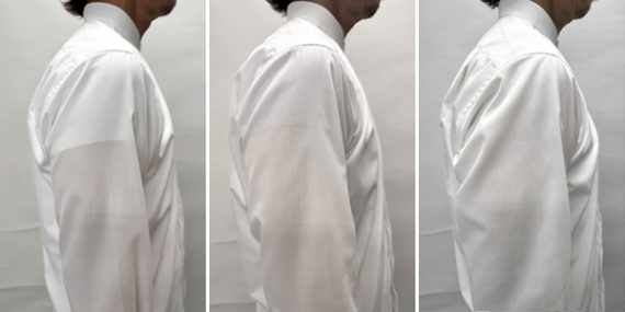 ozie|オジエ からみ織リ生地シャツをインナーと合わせた時の透け感