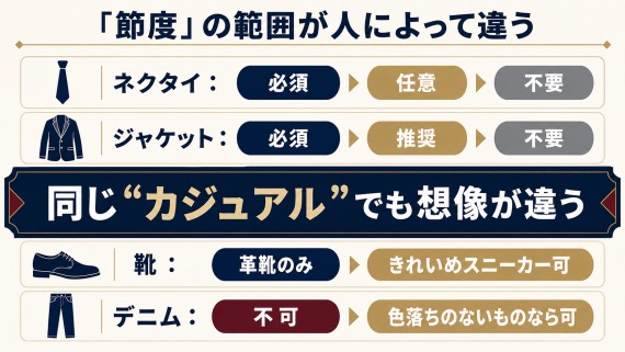 ozie|オジエ　結婚式のカジュアルな服装－節度の範囲が人によって違う
