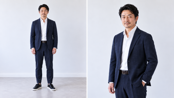 ozie|オジエ カジュアルスーツの着こなし・柔らかい仕立てのカジュアルスーツ-通常勤務・社内中心の日