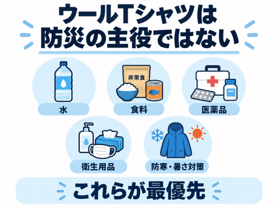 ozie|オジエ ウールTシャツは防災の主役ではない