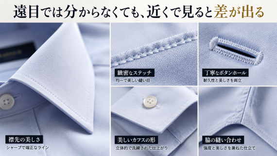 ozie|オジエ 近くで見ると差が出るシャツの細部