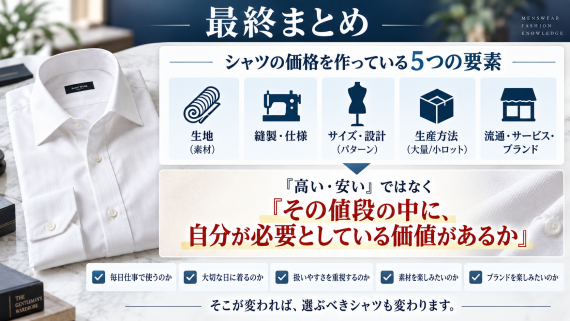 ozie|オジエ シャツの価格を作っている5要素