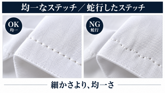 ozie|オジエ 均一なステッチ・蛇行したステッチ
