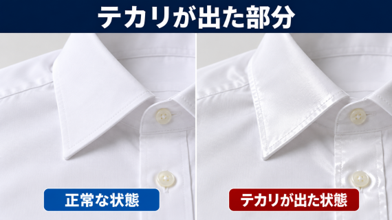 ozie|オジエ シャツにテカリが出た部分