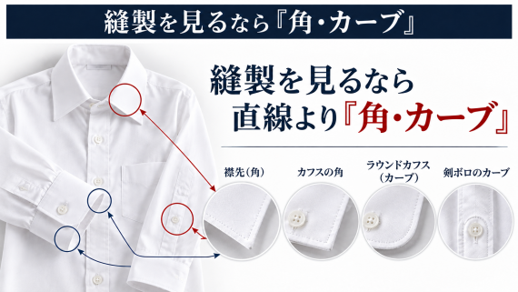ozie|オジエ 縫製を見るなら「角・カーブ」