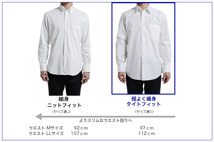 メンズシャツ サイズ表 スタイル表 ワイシャツ通販 Ozie オジエ